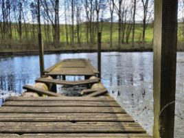 Lincolnshire Wolds lake and jetty